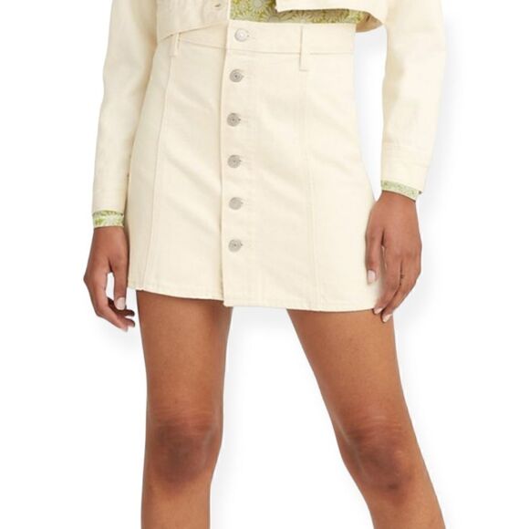 Levi's A Line Button- Up Mini Skirt Size 32 - Picture 1 of 7